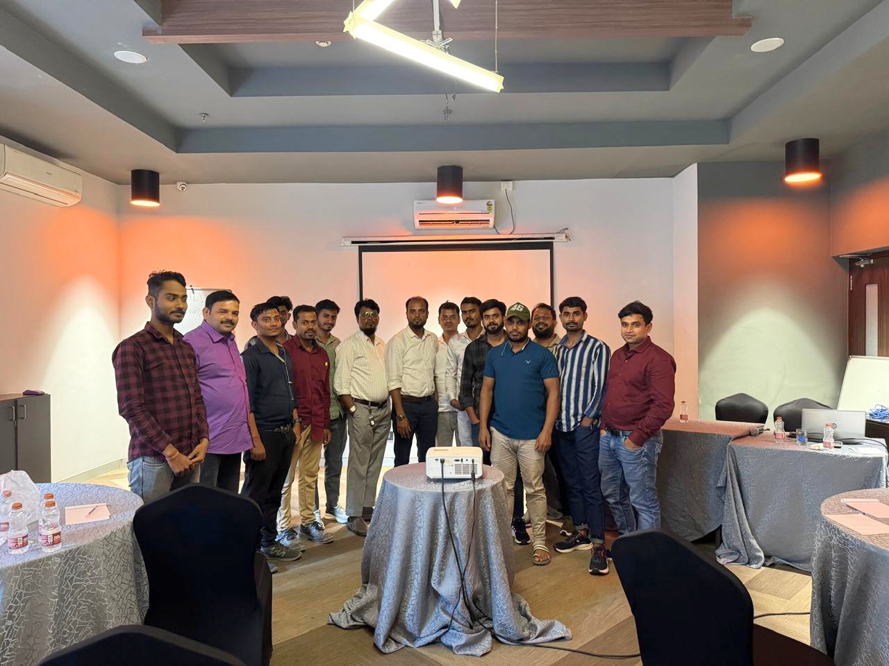 Team training session at corporate office